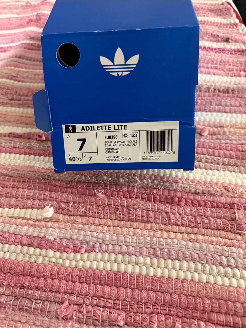 adidas Red Tee and Slides Set with White Trefoil Accents - Picture 2 of 2